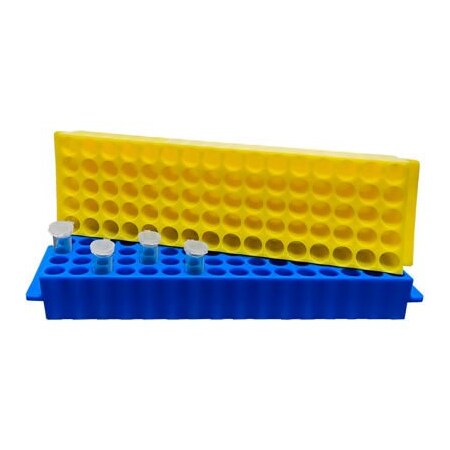 Mtc Bio MTC Bio Fraction Collector Tube Rack For 1.5 ml/2 ml Tubes, 80 Place, Blue, 5 Pack R1040-B